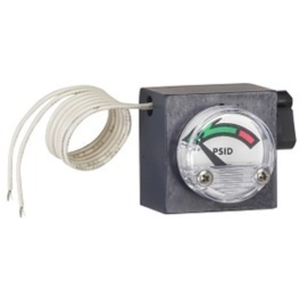 Indicador de presión diferencial con interruptor, CPVC, rango de 0 a 30 psid