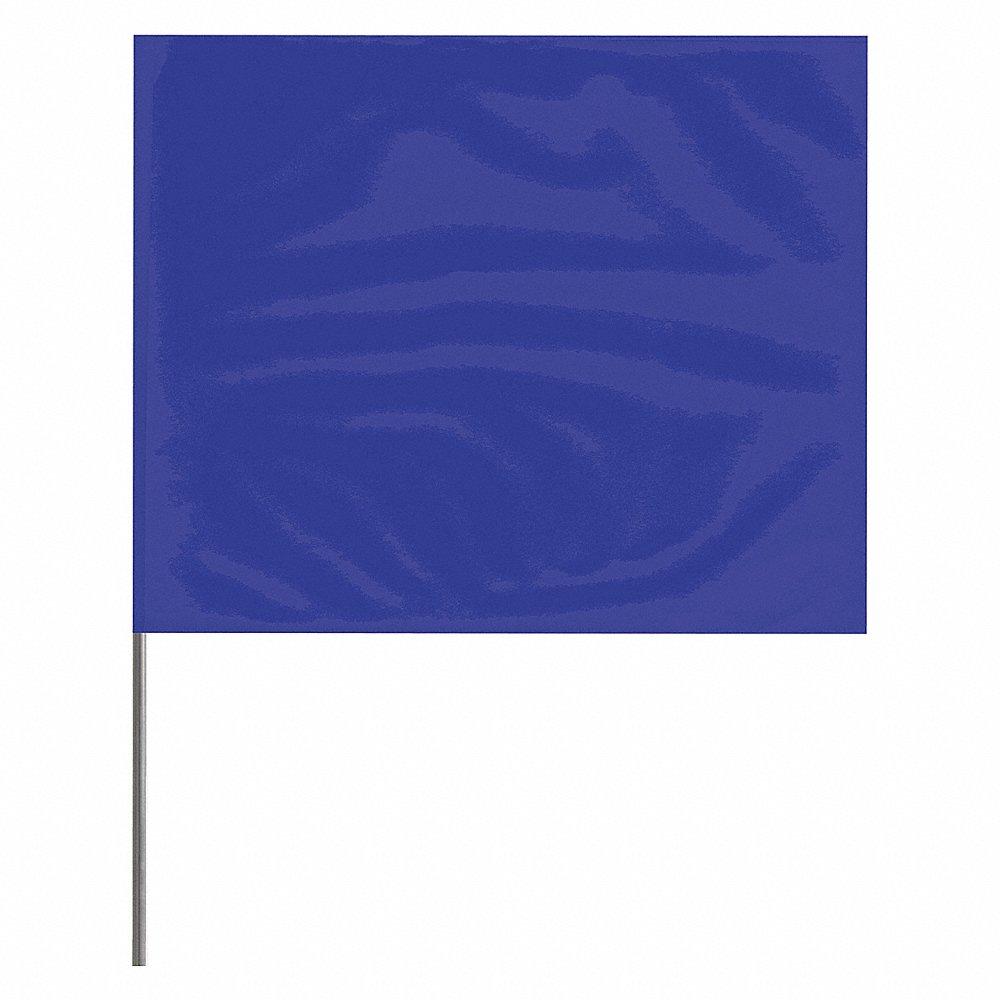 Marking Flag, 2 1/2 Inch x 3 1/2 Inch Flag Size, 15 Inch Staff Ht, Blue, Blank