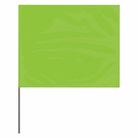 標記旗，2 1/2 英吋 x 3 1/2 英吋旗尺寸，36 英吋標竿高，螢光石灰
