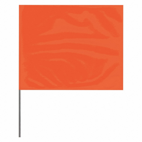 標記旗，2 1/2 英吋 x 3 1/2 英吋旗尺寸，36 英吋標竿高，橘色，空白