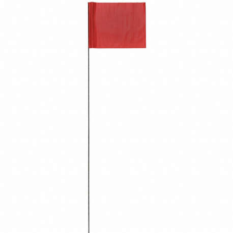 マーキングフラグ、2 1/2 x 3 1/2 インチの旗サイズ、15 インチのスタッフ高さ、赤、空白、画像なし