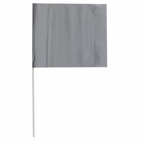 マーキングフラグ、4インチ x 5インチの旗サイズ、シルバー、ブランク、画像なし、ソリッド、グラスファイバー