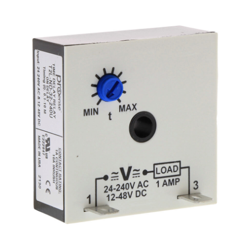 On-Delay Inline Relay Timer, 0.1 To 10 Minutes Timing Range
