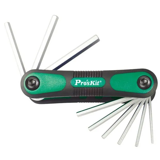 Folding Hex Key Set, Inch, 9pc