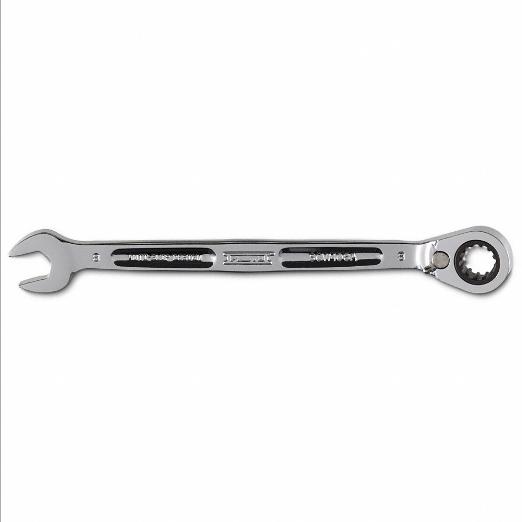 Combination Wrench, 8 mm Head Size, 5 3/8 Inch Length, Full Polish Chrome, Alloy Steel