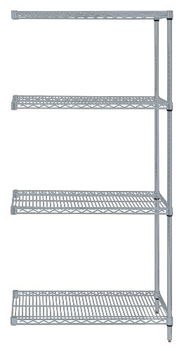 Wire Shelving, 4 Shelf Add-On, 36 x 48 x 63 Inch Size, Gray Epoxy