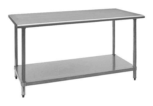 Table, Adjustable Undershelf, 24 x 72 x 34 inch Size, Stainless Steel