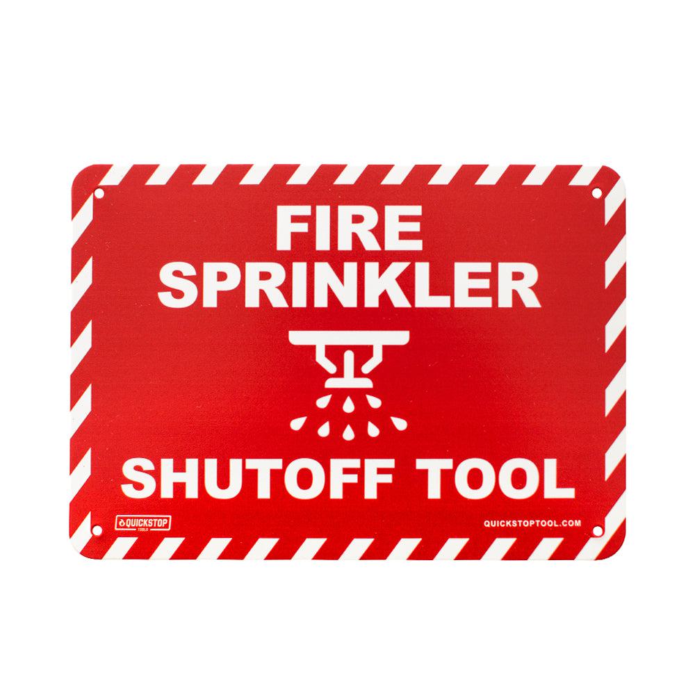 Sign, For Fire Sprinkler Tool, 7 x 10 Inch, HDPE