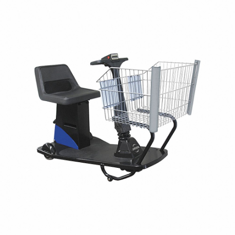 Motorized Shopping Cart, Blue, Front Wheel Drive, 125 Lb Basket Capacity