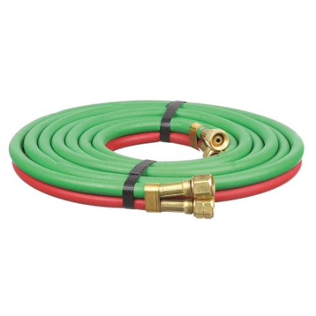 Tw Inch Lengthine Welding Hose, 3/16 Inch Heightose Inside Dia, Green/Red, AB x AB