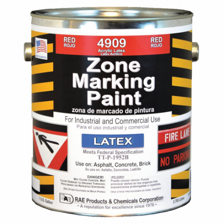 Traffic Zone Marking Paint, Pour Paint Dispensing, Red, 1 gal, 90 sq ft/gal