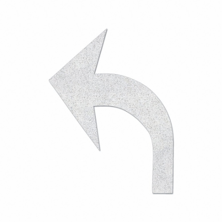 Marcas de pavimento termoplásticas preformadas, flecha de giro a la izquierda, color blanco, 4 pies de largo