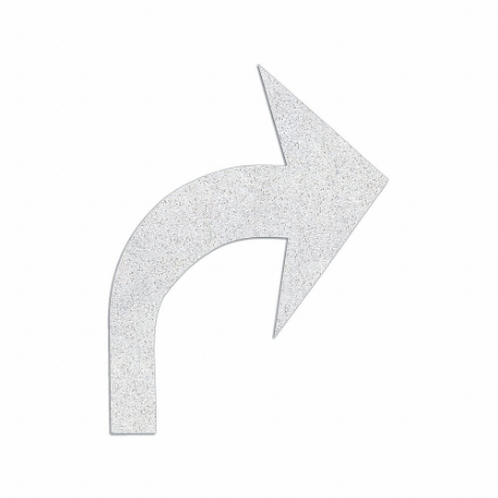 Preformed Thermoplastic Pavement Markings, Right Turn Arrow, White, 4 ft Length