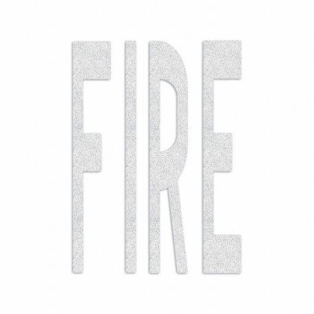 Preformed Thermoplastic Pavement Markings, Fire, White, 8 Ft Length, 4 7/8 Ft Width