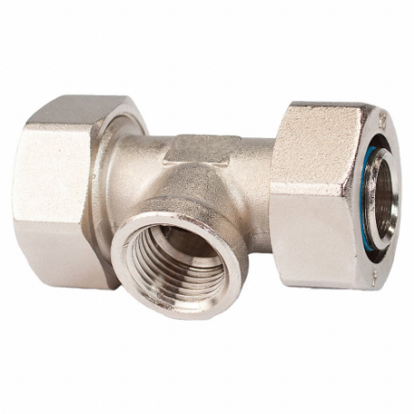 Maxline Compressed Air Fitting, Nickel-Plated Brass, Compression x Compression x MNPT