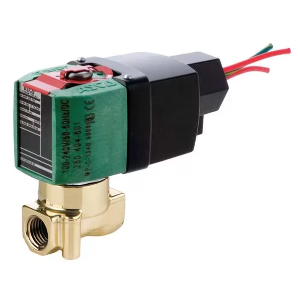100 to 240V AC/DC Brass Solenoid Valve, Normally Closed, 1/4 Inch Pipe Size