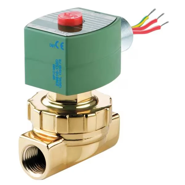 120V AC Brass Steam and Hot Water Solenoid Valve, Normally Closed, 3/8 Inch Pipe Size