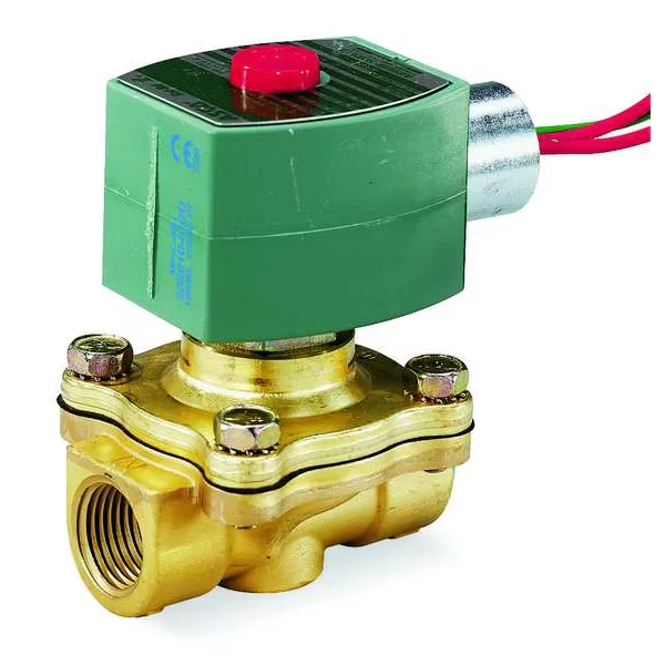 120V AC Brass Solenoid Valve, Normally Closed, 3/8 Inch Pipe Size