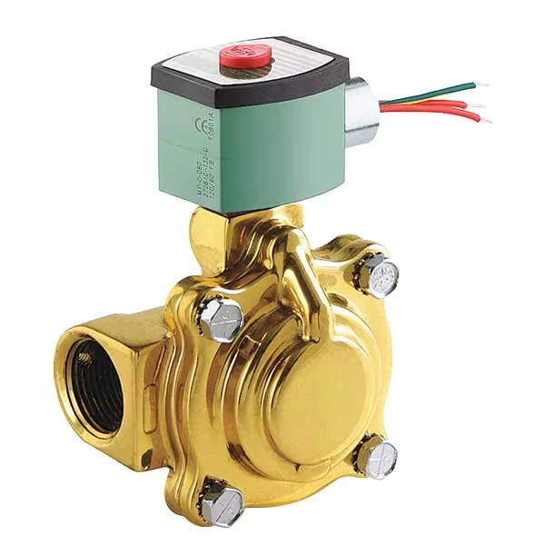 120V AC Brass Solenoid Valve, Normally Closed, 1 Inch Pipe Size