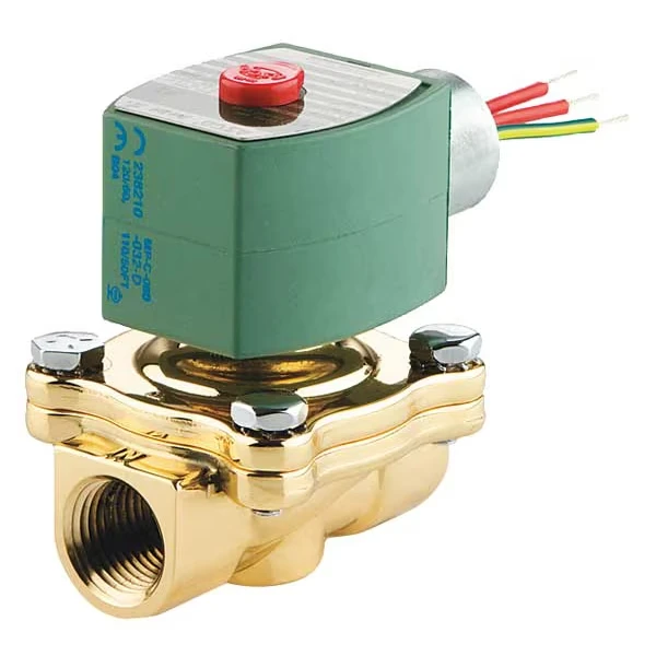 120V AC Brass Solenoid Valve, Normally Closed, 3/4 Inch Pipe Size