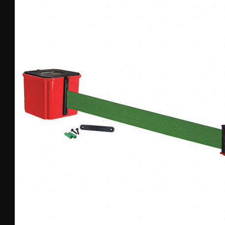Geri Çekilebilir Kemer Bariyeri, Yeşil, Kırmızı, 15 ft Kemer Uzunluğu
