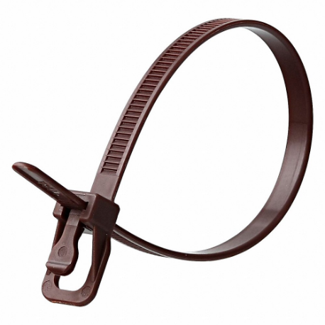 Releasable Cable Tie, 14 Inch Length, Brown, Max. 87 mm Bundle Dia