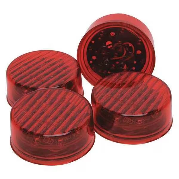 Warning Light, LED, Red, 1-1/4 Inch L, 4PK