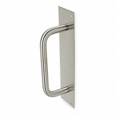 Door Pull Plate, 16 Inch Lg, 0.05 Inch Projection, Dull, Aluminum