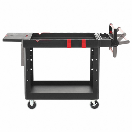 Adaptable-Design Utility Cart with Deep Lipped Plastic Shelves