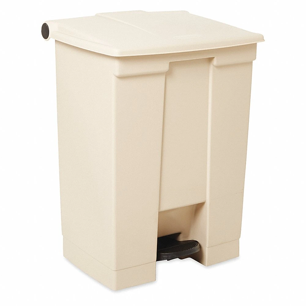 RUBBERMAID FG614500BEIG Step Can, Plastic, Beige, 18 gal Capacity, 19 3/4 Inch Width/Dia | CT9EWJ 5M877