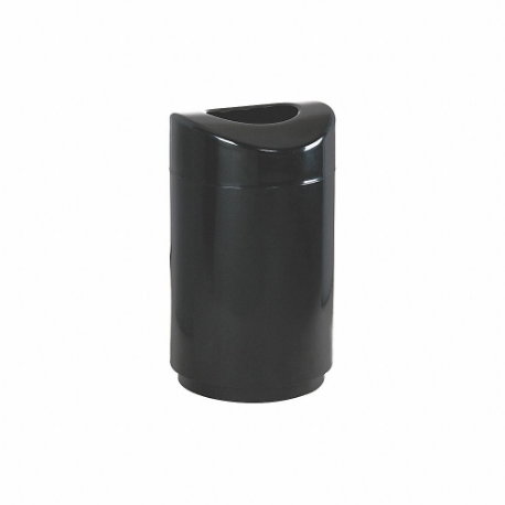 Fire-Resistant Trash Can, Steel, Flat with Top Opening Top, Black