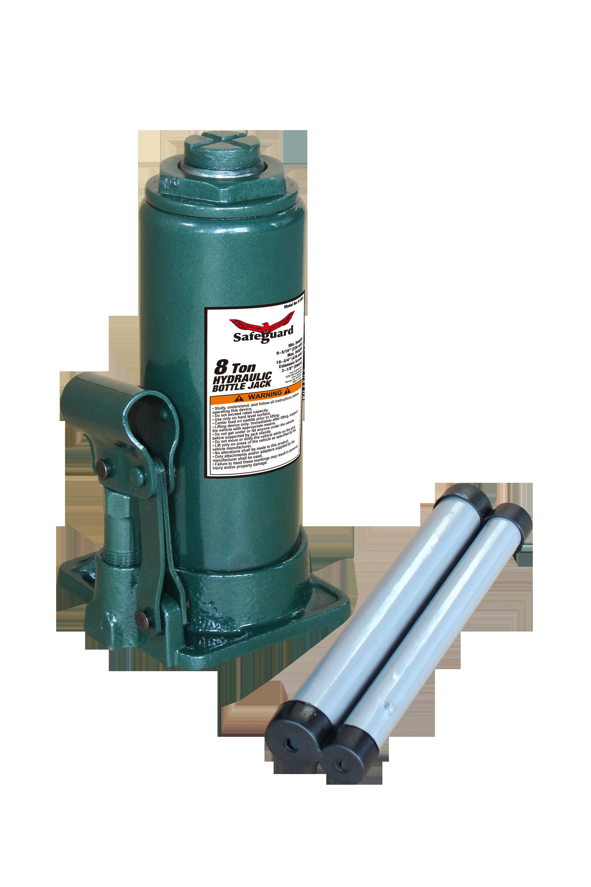 Bottle Jack, Steel, 8 Ton Capacity