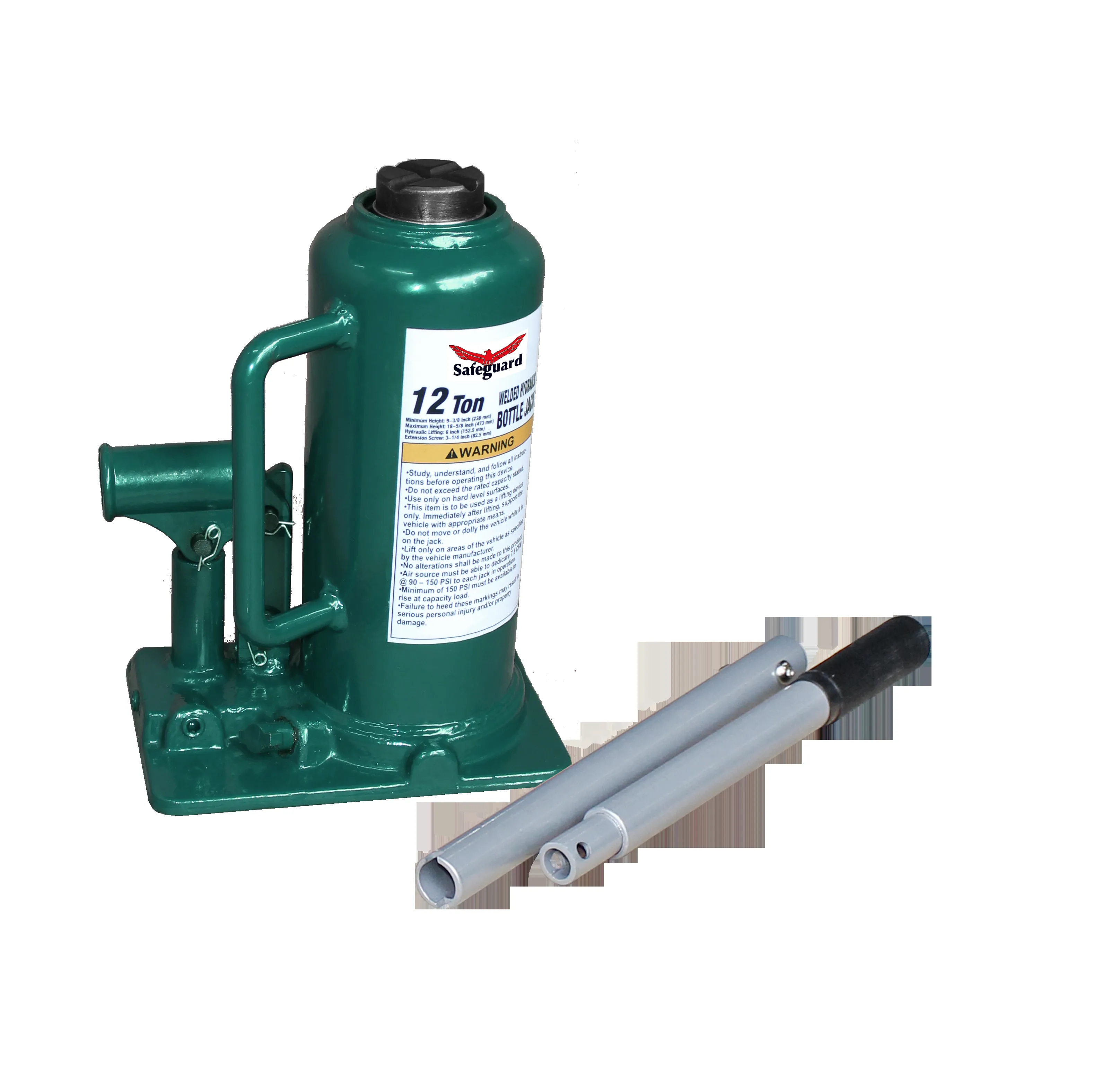 Welded Inline Bottle Jack, Steel, 20 Ton Capacity