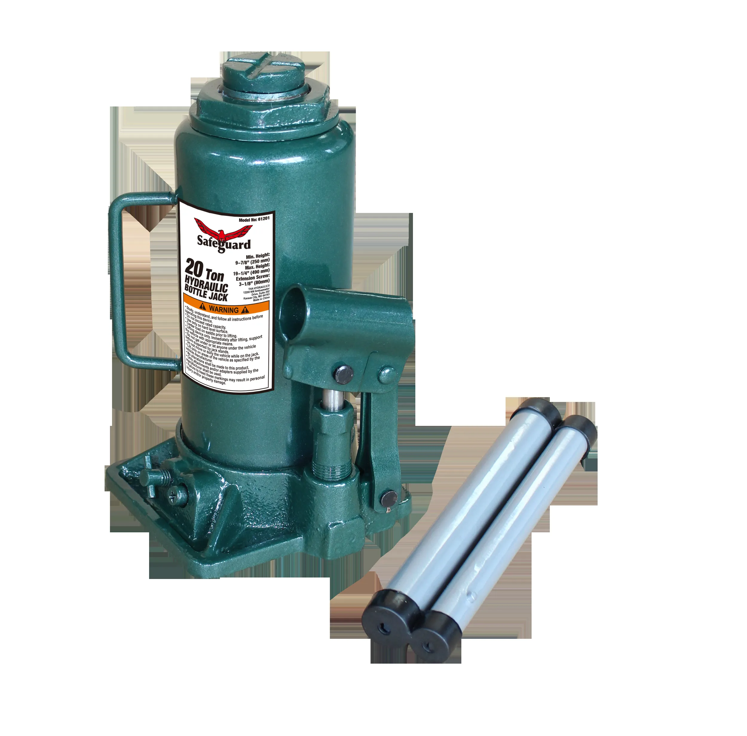 Bottle Jack, Steel, 20 Ton Capacity