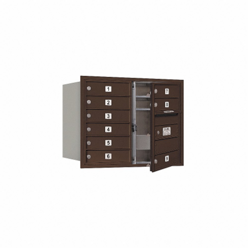 SALSBURY INDUSTRIES 3706D-09ZFU Horizontal Mailbox Usps 9 Doors Bronze Fl 23-1/2 Inch | AG3JFB 33LE79