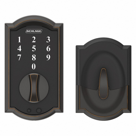 Electronic Lock, Entry, Touch Screen Keypad, Cylindrical Mounting, Zinc Alloy