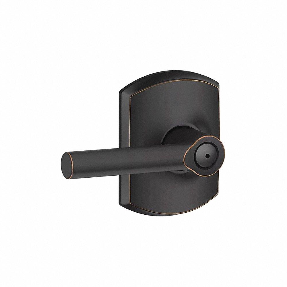 Door Lever Lockset, Grade 2, Broadway/Greenwich, Antique Bronze, Different