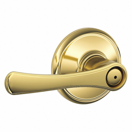 Door Lever Lockset, Grade 2, Avila, Bright Brass, Not Keyed