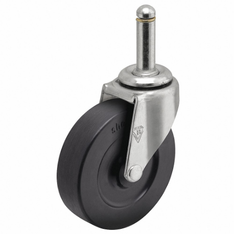 Rueda sanitaria con vástago con anillo de fricción, listada por NSF, diámetro de rueda de 2 pulgadas, 80 libras, rueda giratoria