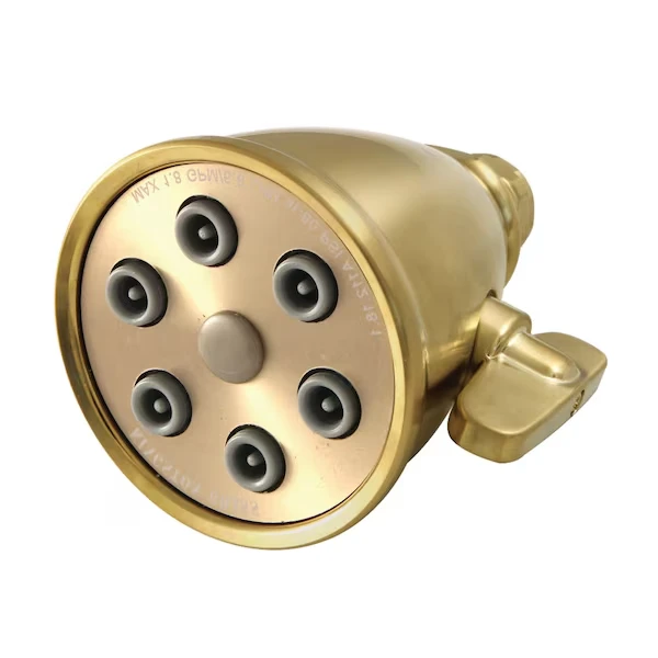 Shower Head, Brushed Brass, Wall Mount