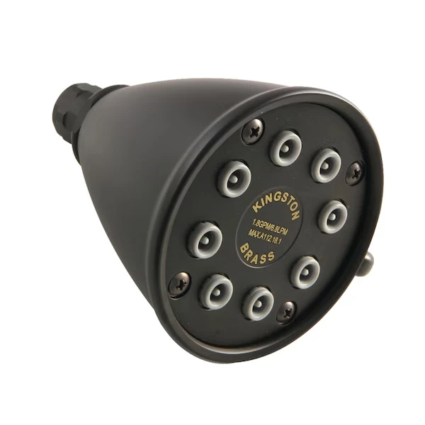 Shower Head, Matte Black, Wall Mount