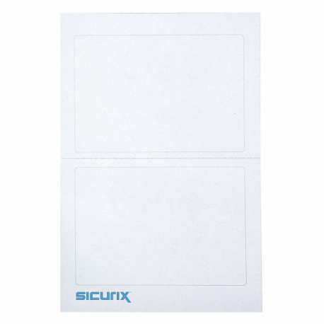 ID Adhesive Badge, Adhesive, Blank, White, Blank, Paper, 3 1/2 Length, 2 1/2 Inch Width