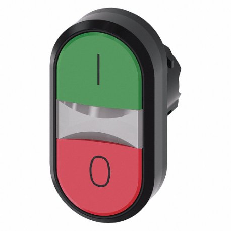 Non-Illuminated Multihead Operator, 2 Heads, Green/Red, Round, 2 Flush Buttons
