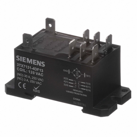 Enclosed Power Relay, Din-Rail & Surface Mounted, 30 A Current Rating, 120VAC, Dpdt
