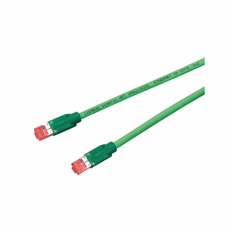 Voice And Data Patch Cord, Bootless, Bootless, 6A, Rj45, Rj45, Shielded, Green, Round