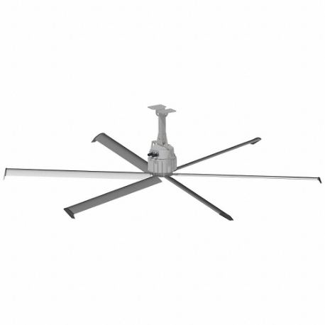 Comercial Ceiling Fan, 8 ft Blade Dia, Variable Speeds, 230 V, 29 ft, 3 Phase