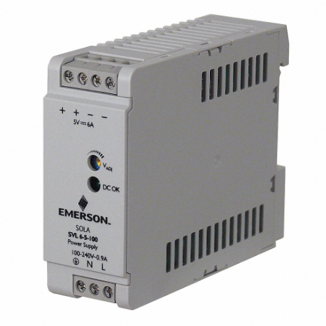 DIN レール電源、100 ～ 240 VAC/120 ～ 375 VDC/85 ～ 264 VAC、シングル、5VDC、30W