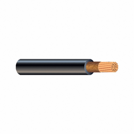 Welding Cable, 4 AWG Wire Size, Ethylene Propylene Rubber, Black, 100 ft Length