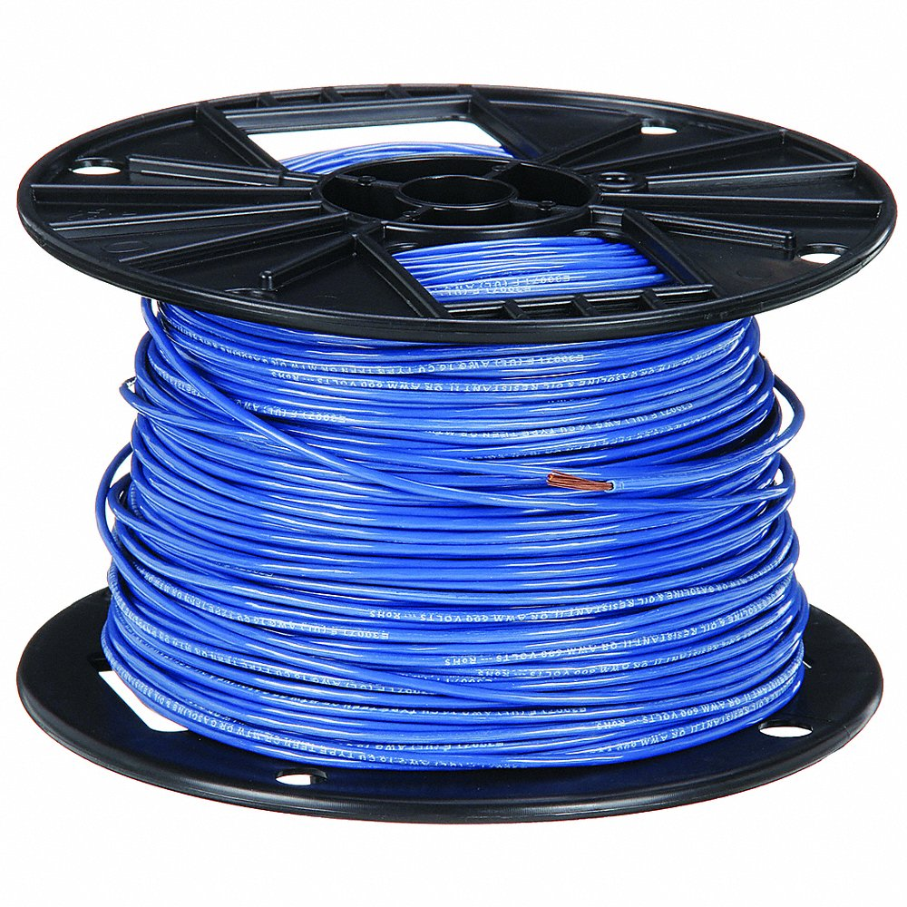 SOUTHWIRE COMPANY 27035501 Fixture Wire, 16 AWG Wire Size, 1 Conductors, Blue, 500 ft Length, Stranded, Nylon, PVC | CU3CVR 5LWY2
