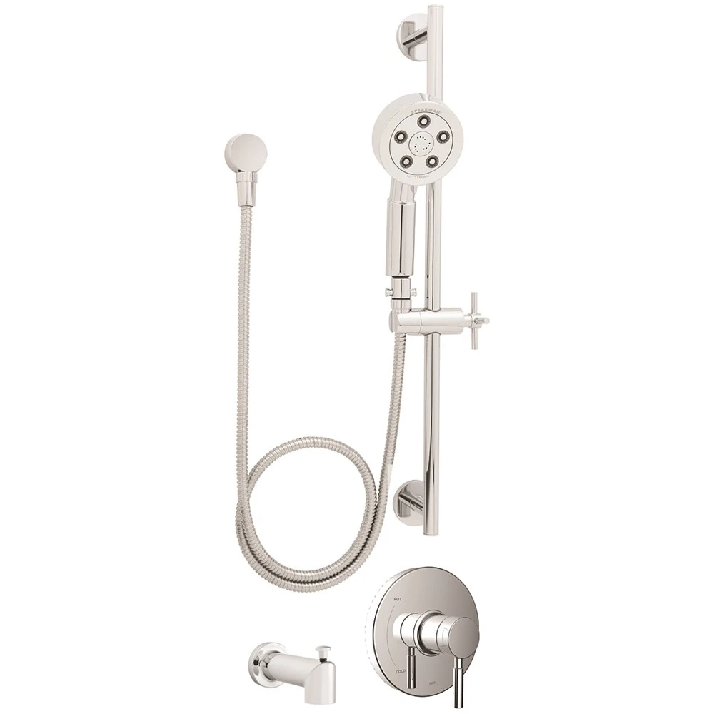 Trim, Shower And Tub Package, No Valve, Polished Chrome Finish, 1.75 Gpm